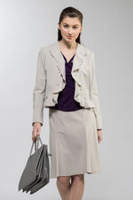 Greige Stretch Frill Jacket - Sold Out