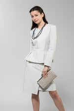 Embossed White Peplum Stretch Jacket - Sold Out