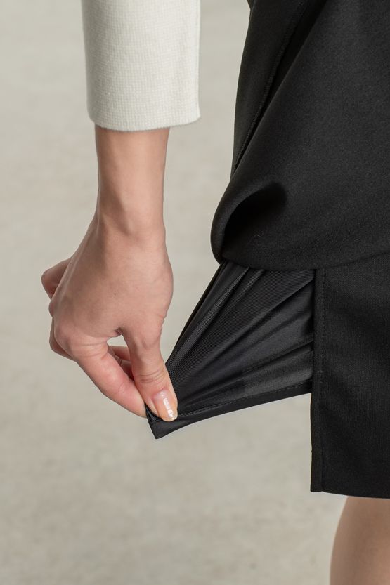 Wool Blend Double Face: Black Wrap Skirt