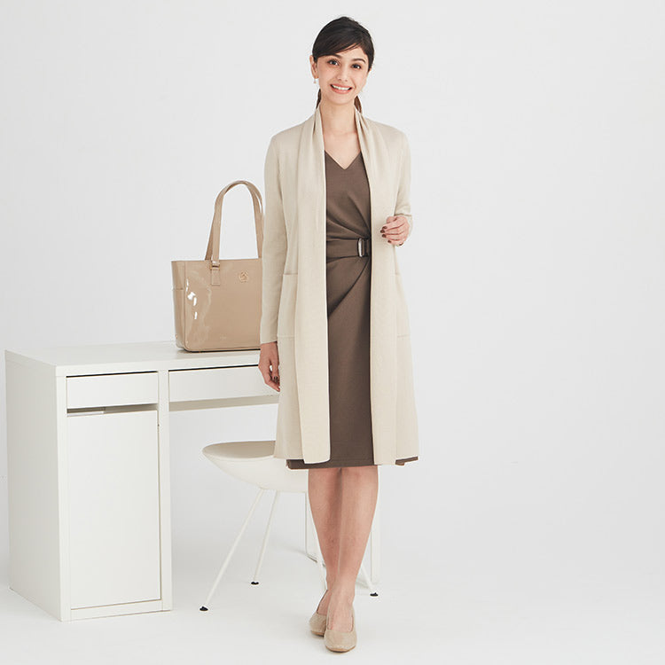 Oak Beige Vegan Enamel Airy Tote