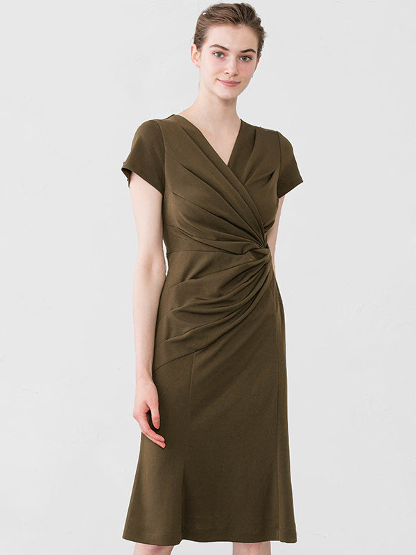 Khaki Gather Dress