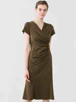 Khaki Gather Dress