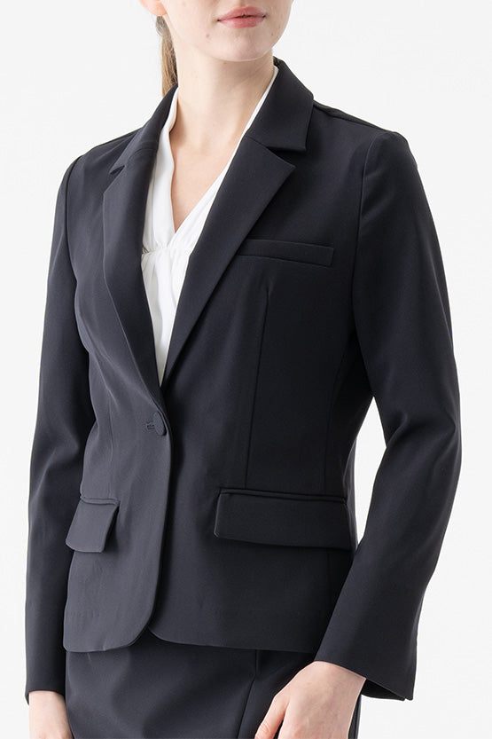 All-Season / No Lining: Smart Stretch Dark Navy Three-Pocket Tailored Jacket
