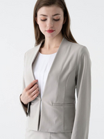 Cool Ice Gray Suit, Front Hook Collarless Jacket