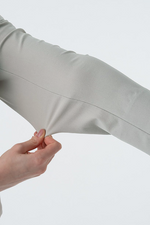 Cool Ice Gray Suit, Front Hook Collarless Jacket