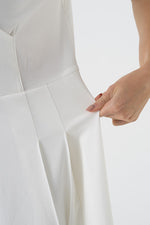White A-Line Belted Dress