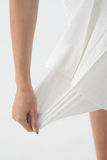 White A-Line Belted Dress