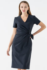 Cool Navy V-Neck Daily Dress