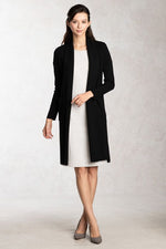 Black Kanazawa Cardigan With Side Slits