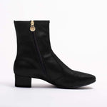 Black Vegan Suede Fluffy Flat Boots