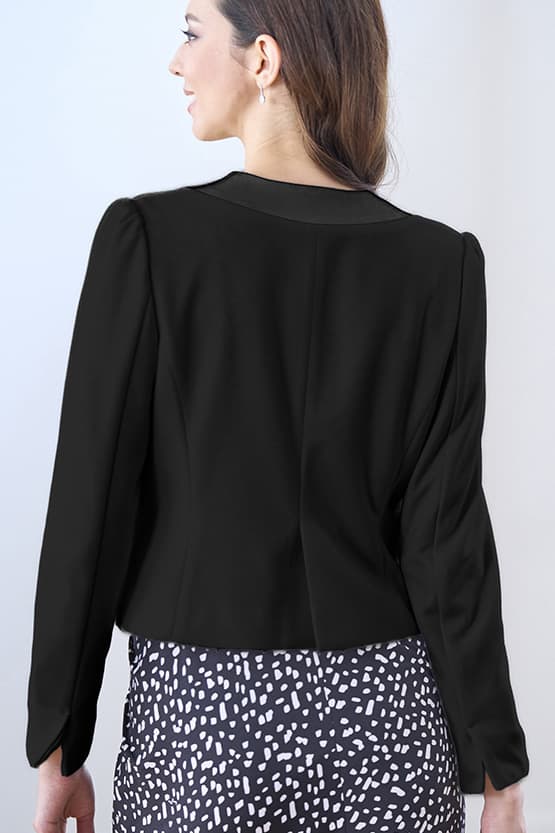 Smart Stretch Black Button Bolero Jacket