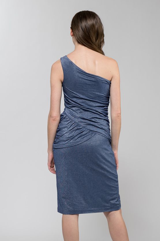 Blue Lustre One-Shoulder Dress