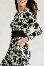Black Gerbera Marilyn Dress
