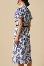 Stretch Chiffon: Stretch Chiffon Ai Hotaru Bowtie Shirt Dress