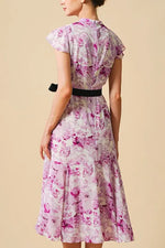 Stretch Chiffon Watercolor Mauve Long Mermaid Dress
