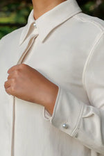 Authentic Oshima Tsumugi: Stretch Georgette Shirt with Bow Tie