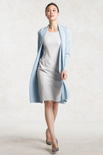 Baby Blue Kanazawa Washable Cardigan With Side Slits