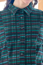Green Tartan Check Shirt Dress