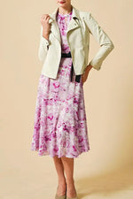Stretch Chiffon Watercolor Mauve Long Mermaid Dress