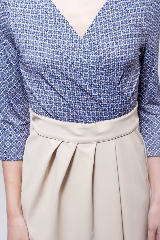 Cornflower Cache-Coeur Cocoon Dress