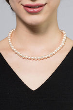 Angel Pink Lightweight Wood Pearl Short Necklace