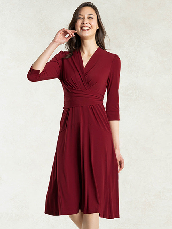 Long Length: Red Cache-Coeur Dress