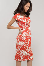 Orange Flower Ribbon Dress