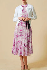 Stretch Chiffon Watercolor Mauve Long Mermaid Dress