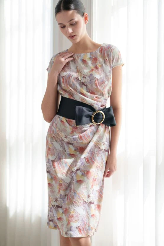 Stretch Ponte: Womanhood T-Dress With Sash