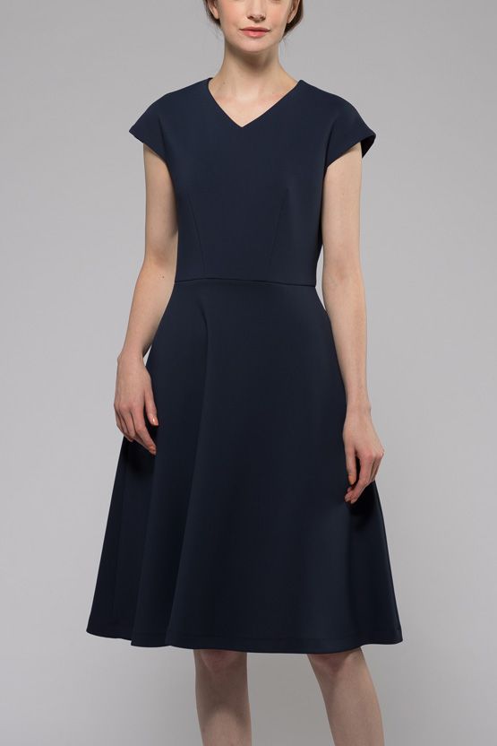 Navy Space Flare Dress