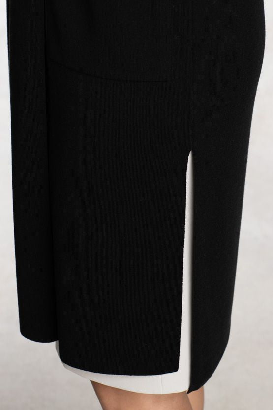 Black Kanazawa Cardigan With Side Slits