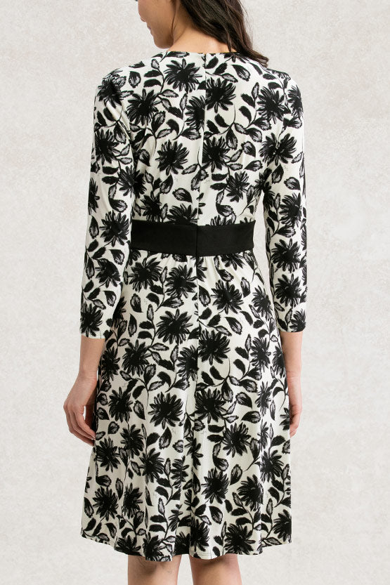 Black Gerbera Marilyn Dress