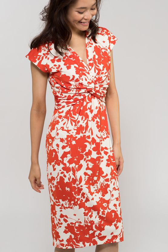 Orange Flower Ribbon Dress