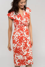Orange Flower Ribbon Dress
