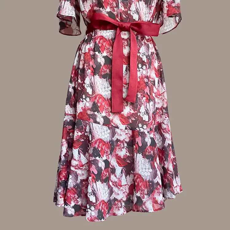 Stretch Chiffon – “Passion” Mandarin Mermaid Dress
