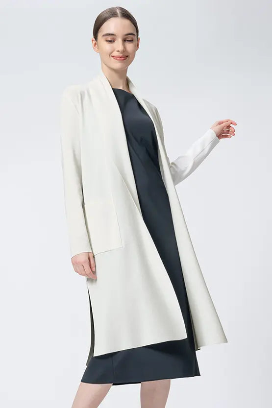 Washable Wool Knit: Long Line Cardigan
