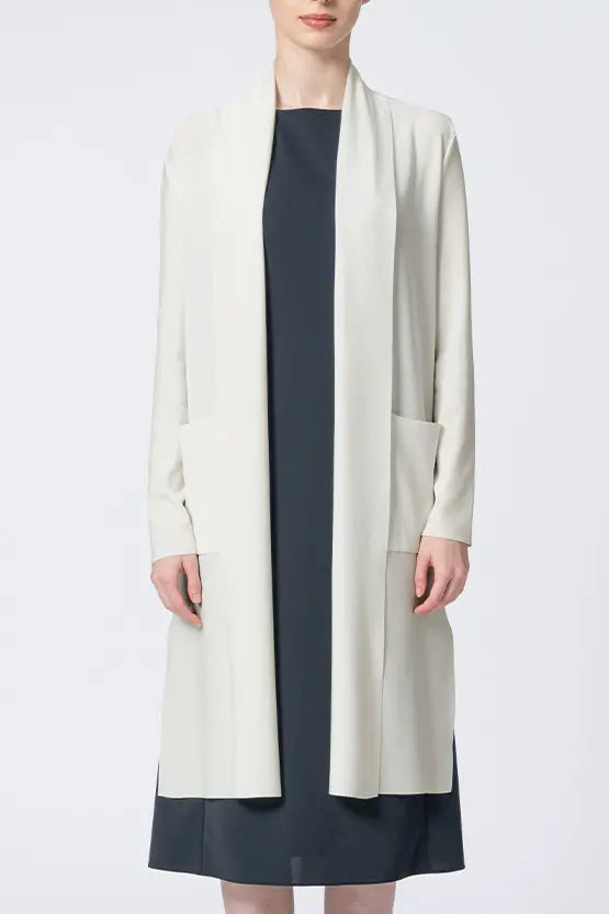 Washable Wool Knit: Long Line Cardigan