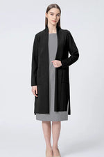 Washable Wool Knit: Long Line Cardigan