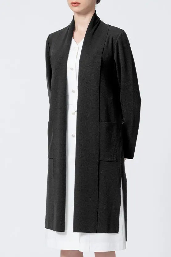 Washable Wool Knit: Long Line Cardigan