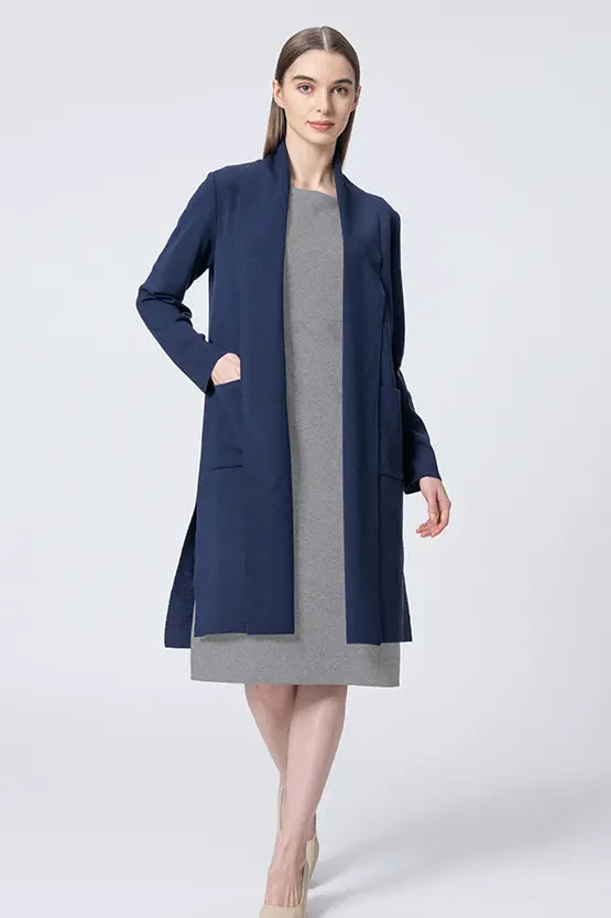 Washable Wool Knit: Long Line Cardigan