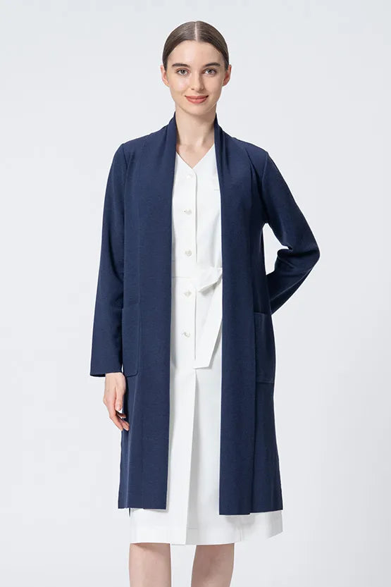 Washable Wool Knit: Long Line Cardigan