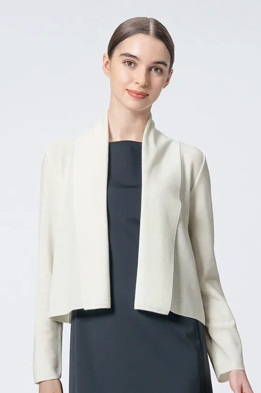 Washable Wool Knit: Short Line Cardigan