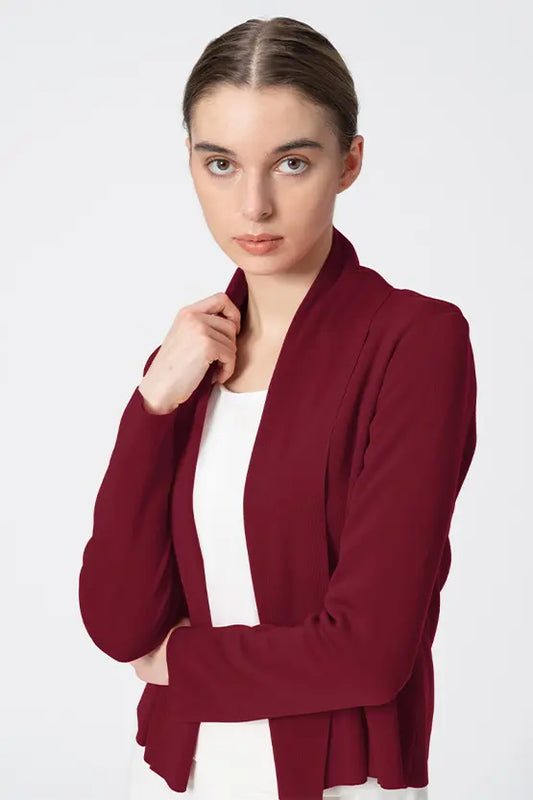 Washable Wool Knit: Short Line Cardigan