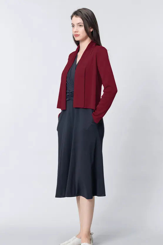 Washable Wool Knit: Short Line Cardigan