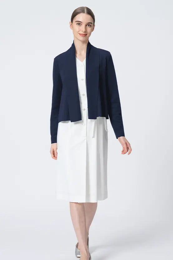 Washable Wool Knit: Short Line Cardigan