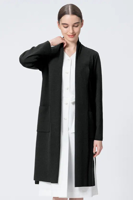 Washable Wool Knit: Long Line Cardigan