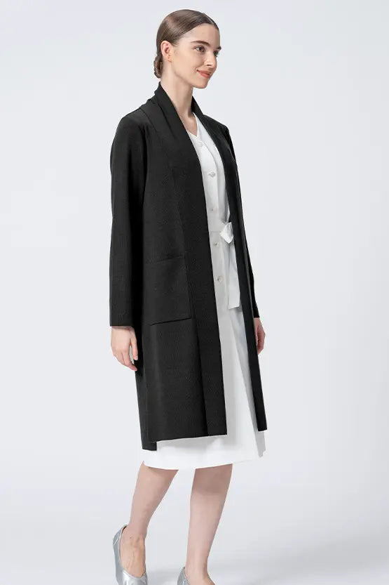 Washable Wool Knit: Long Line Cardigan