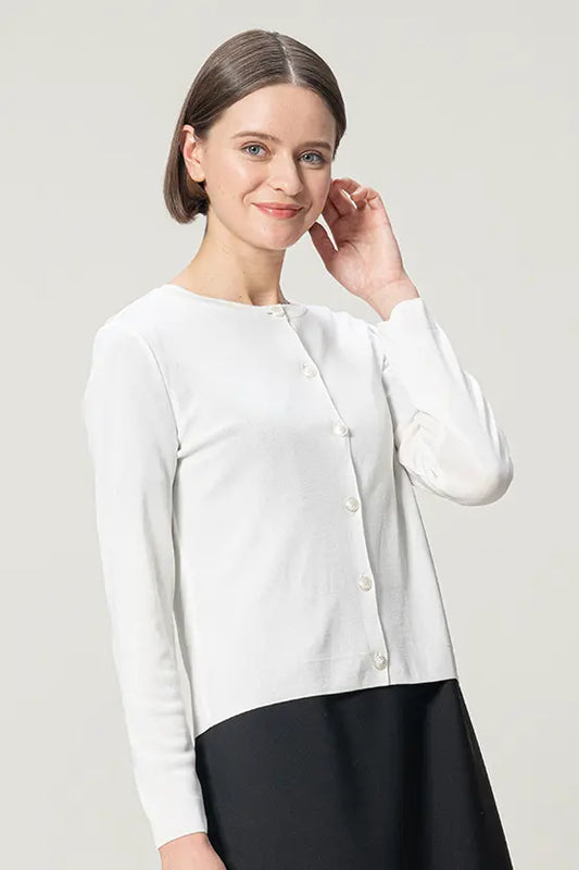 Soft Touch Knit: Crew Neck Cardigan
