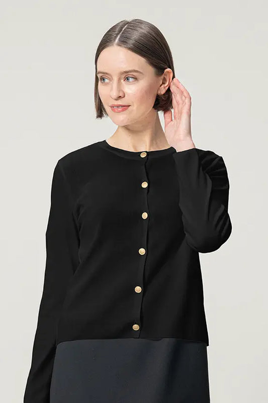 Soft Touch Knit: Crew Neck Cardigan