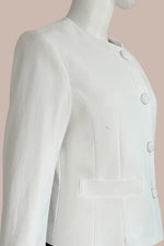 [Stretch Jacquard] Collarless Short Jacket